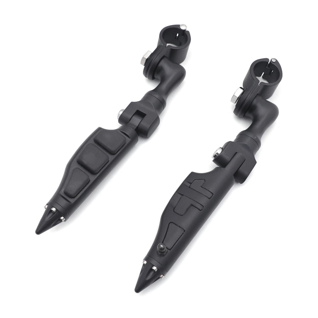 3" Stiletto Spike Foot Pegs for Harley Honda Yamaha (1.25" Engine Guard)