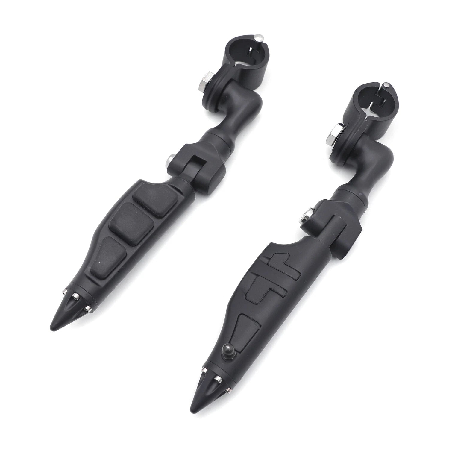 3" Stiletto Spike Foot Pegs for Harley Honda Yamaha (1.25" Engine Guard)