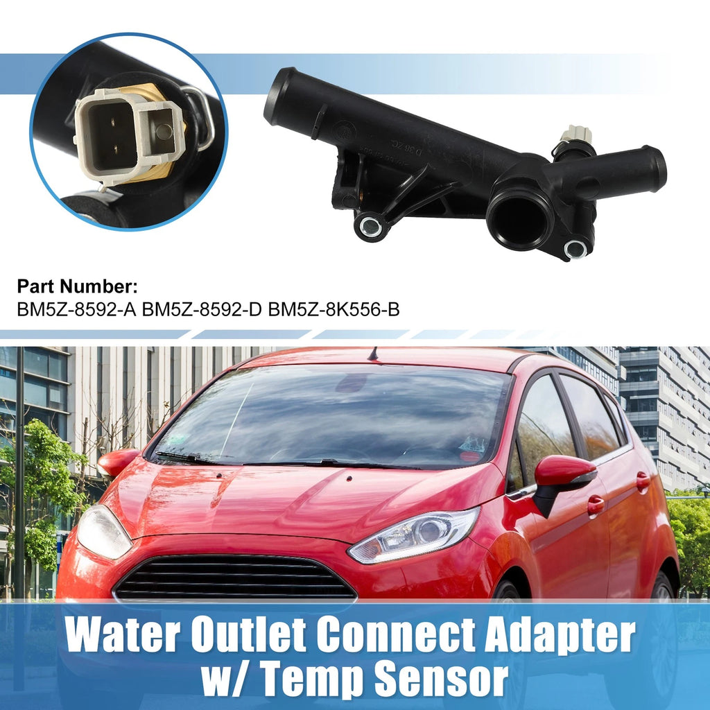 Engine Water Outlet Connect Adapter w/ Sensor for Ford Escape Fusion (2013–2019)