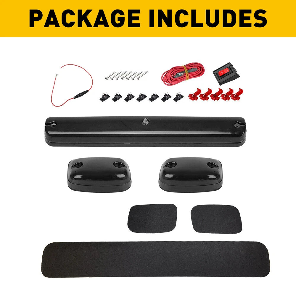 Smoked Lens Amber LED Cab Roof Light Kit for Chevy GMC 2500 3500 HD (2007–2021)