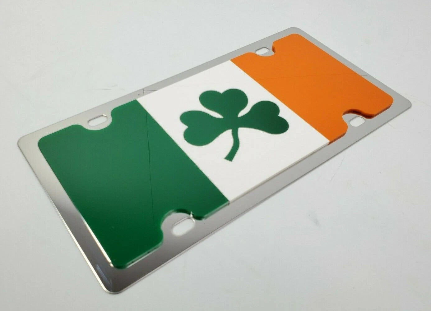 Irish Flag Vanity License Plate Premium Stainless Steel for Car Truck (All)