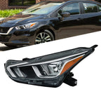 Headlight Assembly for Nissan Versa (2020–2021) LH Side Chrome Halogen