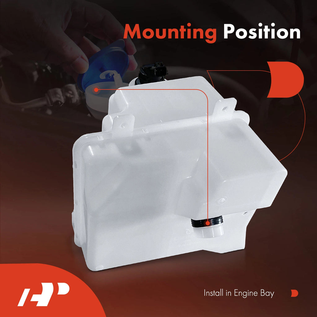 Windshield Washer Reservoir with Cap & Pump for Ford Fusion (2006–2012)
