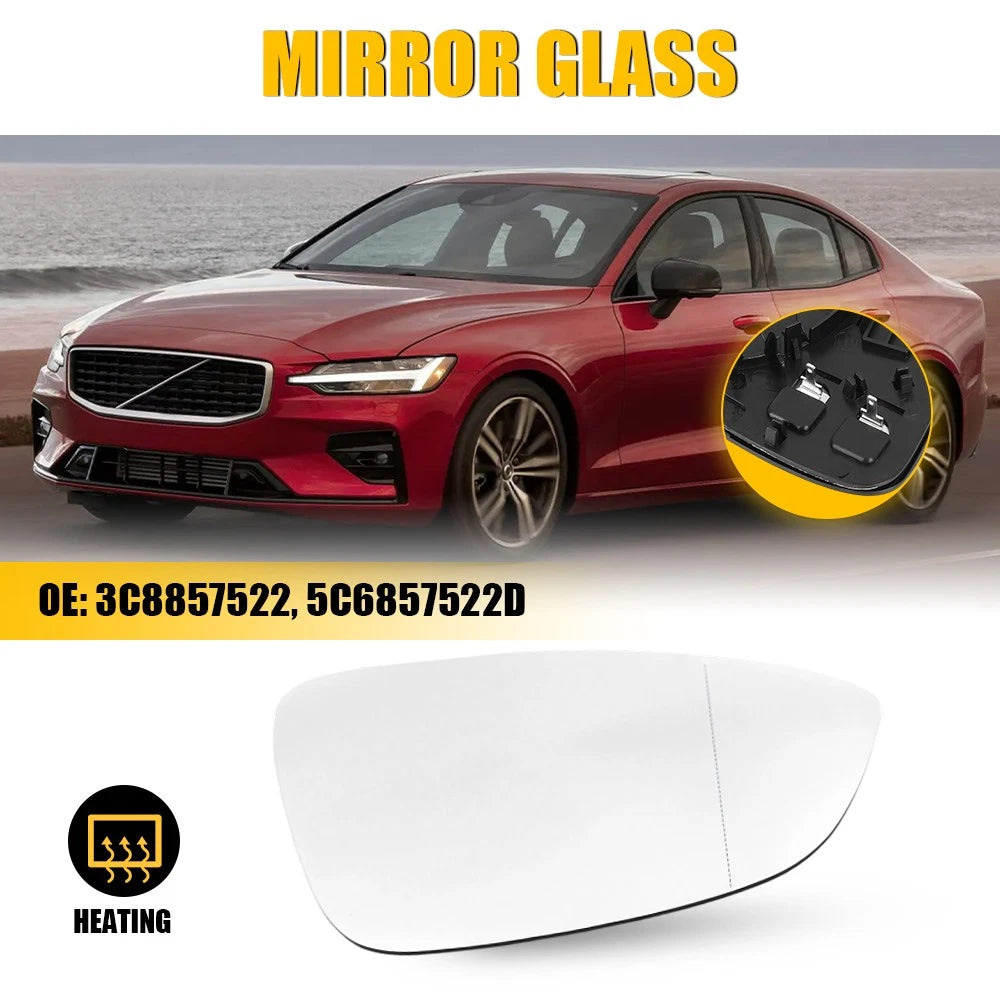 Heated Mirror Glass with Backing Plate for Volkswagen CC (2009-2017)