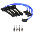 NGK Wire Set & Denso Iridium Spark Plugs Kit for Kia Spectra 2.0 L4 (2004)