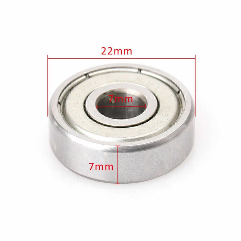 10PCS Miniature Deep Groove Ball Bearings 627ZZ 627-2Z 80027 (7x22x7mm)