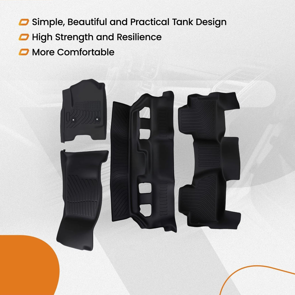 All-Weather Floor Mats for Chevrolet Tahoe/GMC Yukon (2015–2020) TPE Black