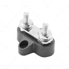 Dual M6 Power Distribution Bus Bar Terminal Block - Black