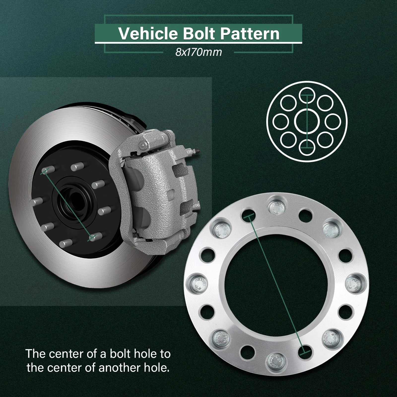4X 2" Wheel Adapters 8x170 to 8x180 14x1.5 for Ford F250 F350 (2003–2022)