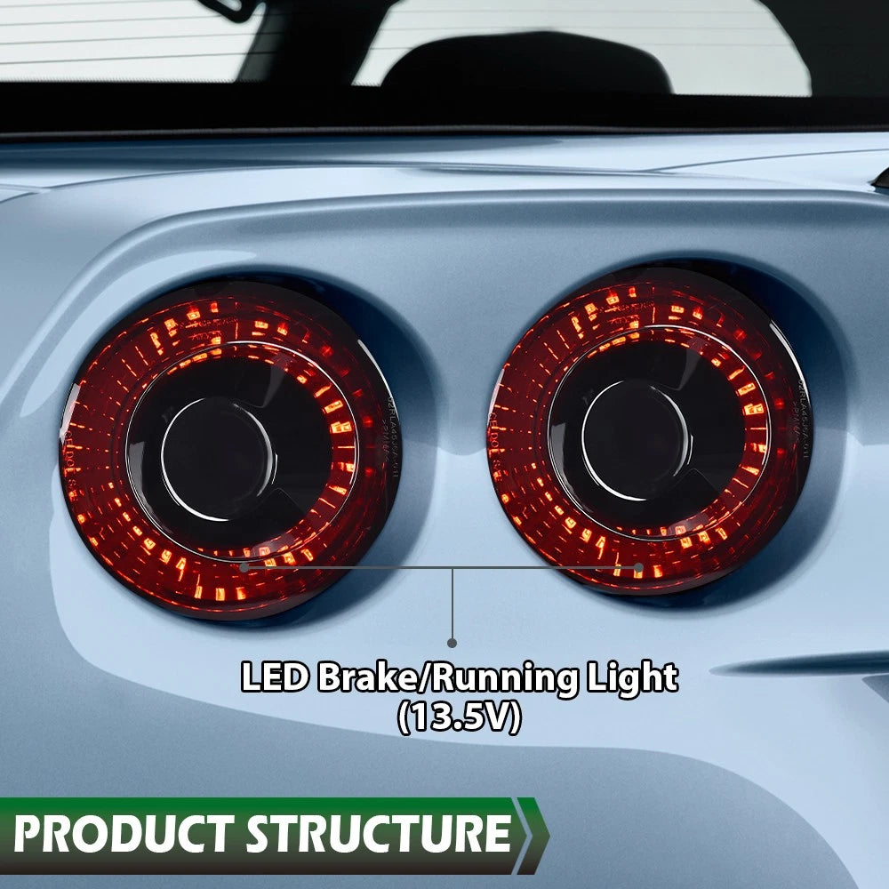 Set of 4 LED Tail Lights for Chevy Corvette C6 (2005–2013) Smoke/Red