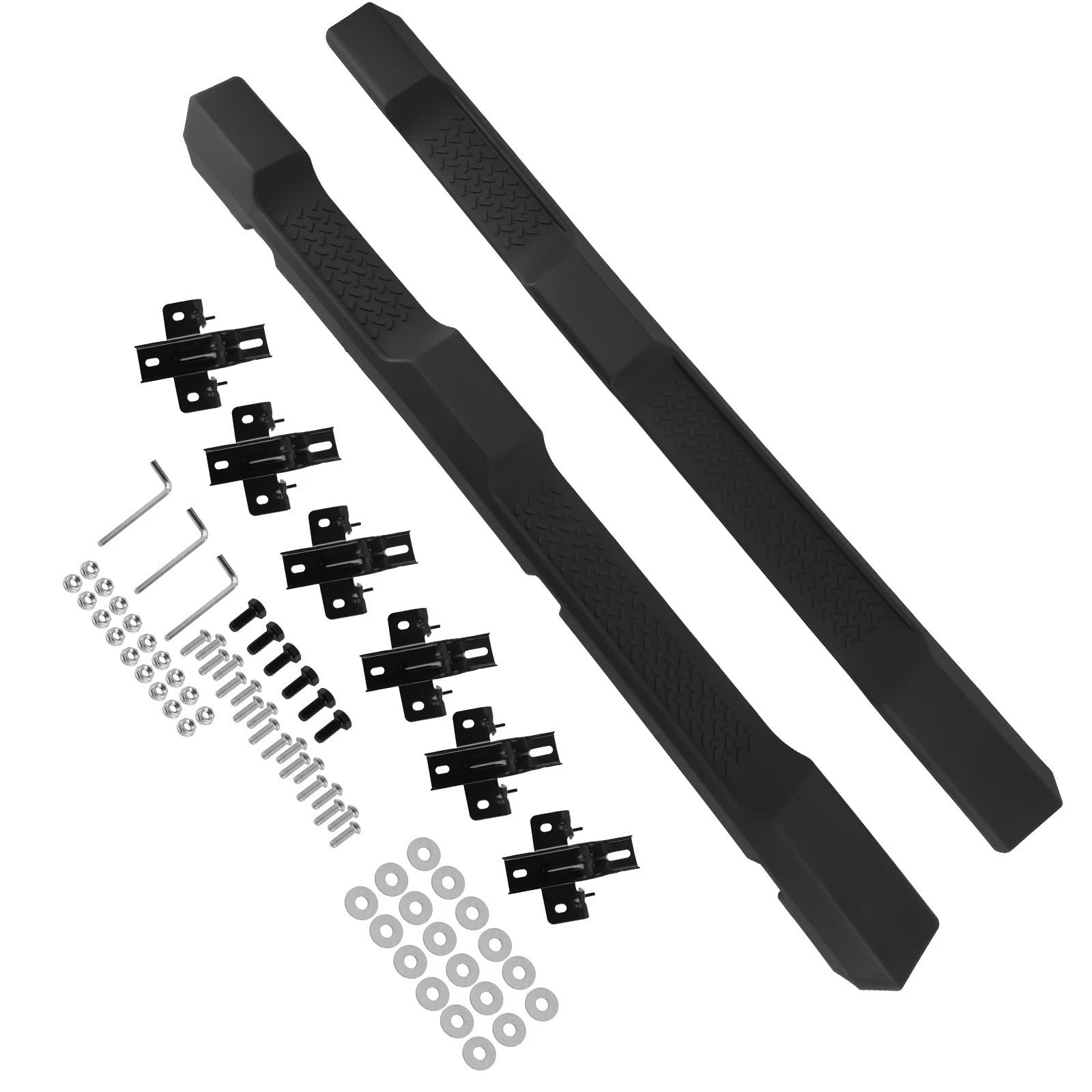 Black Nerf Bars Side Steps for Jeep Wrangler JK 4-Door (2007–2018)