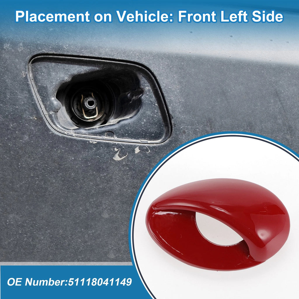 Front Left Bumper Headlight Washer Nozzle Cover Cap for BMW M3 (2008–2013) Red