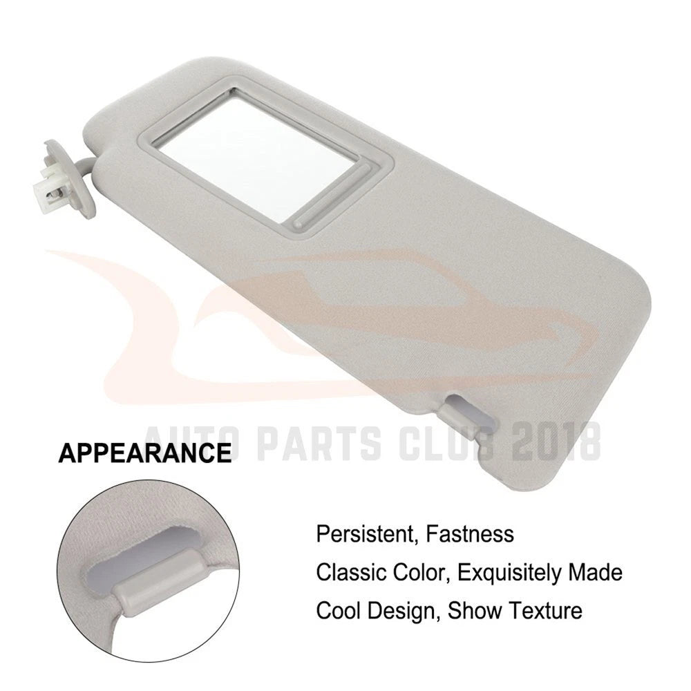 Passenger Right Sun Visor for Toyota Venza (2009–2012) Light Gray