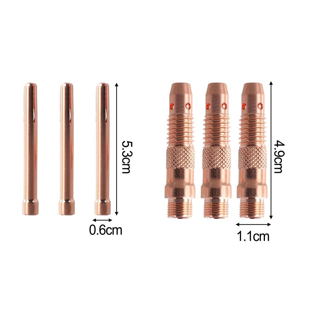 6PCS Collet Bodies Kit for WP17 WP18 WP26 Tig Torch (1.6mm, 2.4mm, 3.2mm)