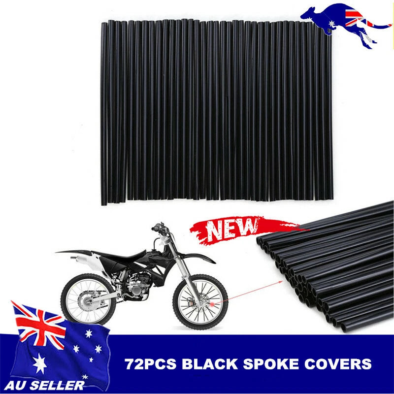 72pc Black Wheel Spoke Wraps for BMW Yamaha Dirt Bikes