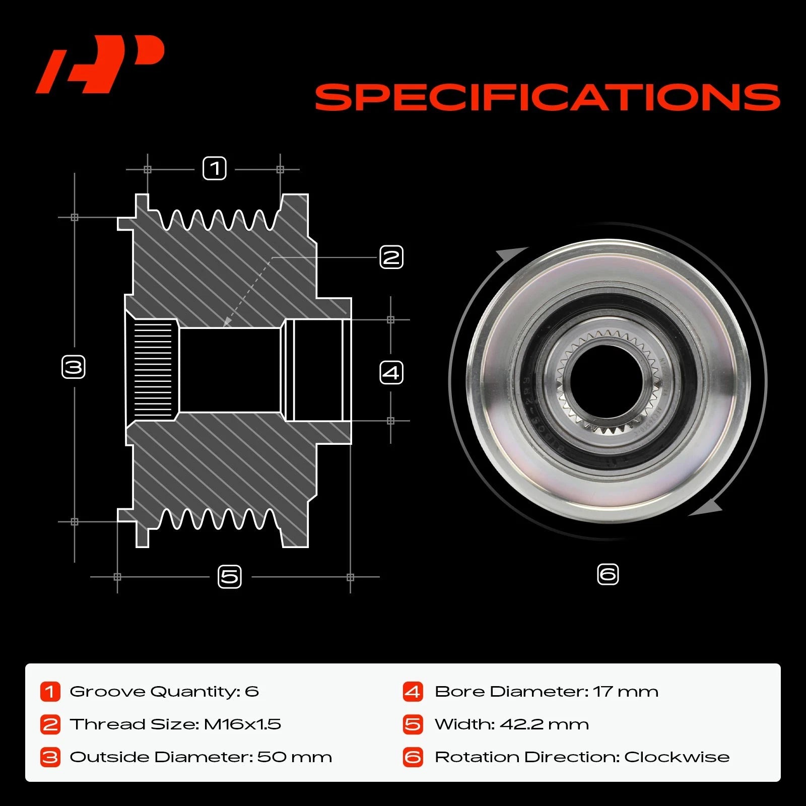 Alternator Clutch Pulley for Nissan Sentra (2013–2019)