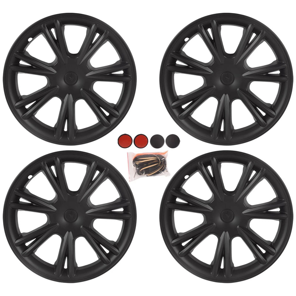 Set of 4 19 Inch Wheel Covers for Tesla Model Y (2020–2023) Matte Black