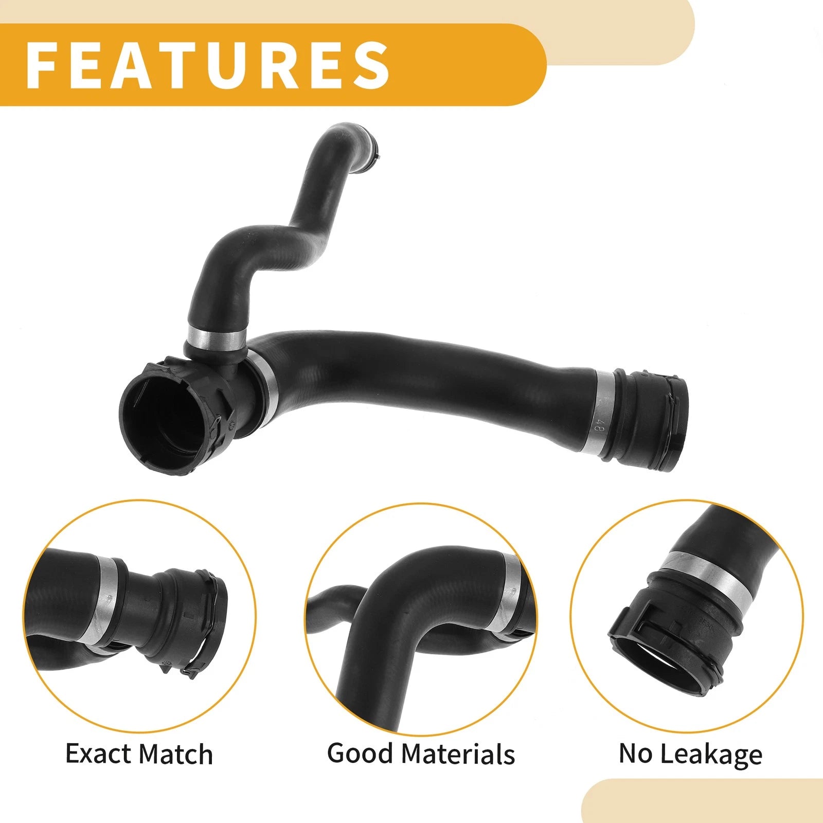 Radiator Coolant Hose for BMW 528i xDrive (2009–2010), 530i (2006–2007)