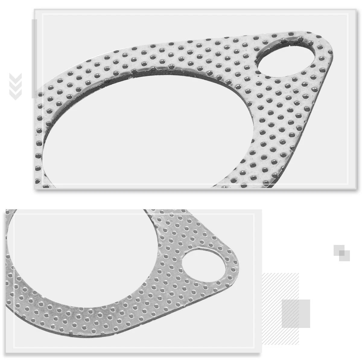 2X 56mm 3.75" 2-Bolt Flange Exhaust Header Gasket Universal Fit