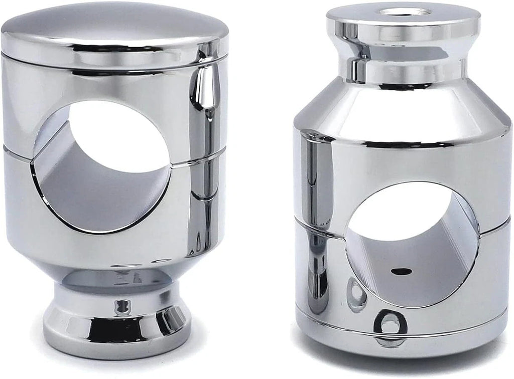 Chrome Straight 2" Rise Handlebar Risers for Harley