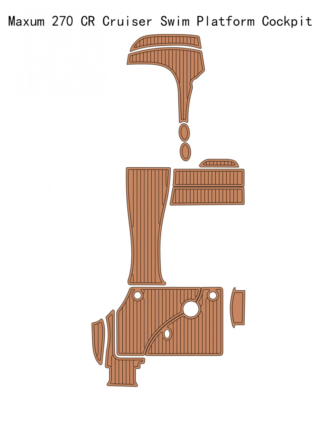 EVA Faux Teak Deck Flooring for Maxum 270 CR Cruiser