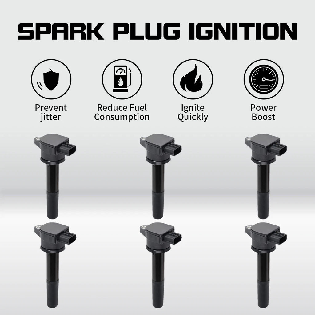 Set of 6 Ignition Coils for Mitsubishi Endeavor Galant (2004–2008) UF481 C1505
