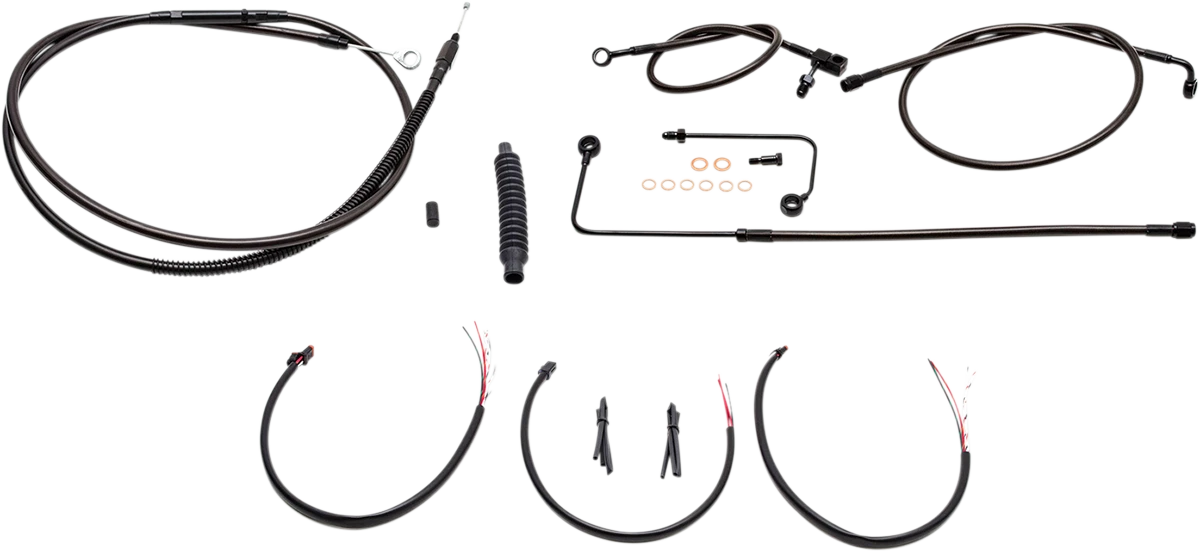 Complete Braided Cable Kit for Harley Davidson (2016–2017) 15"-17" Handlebars