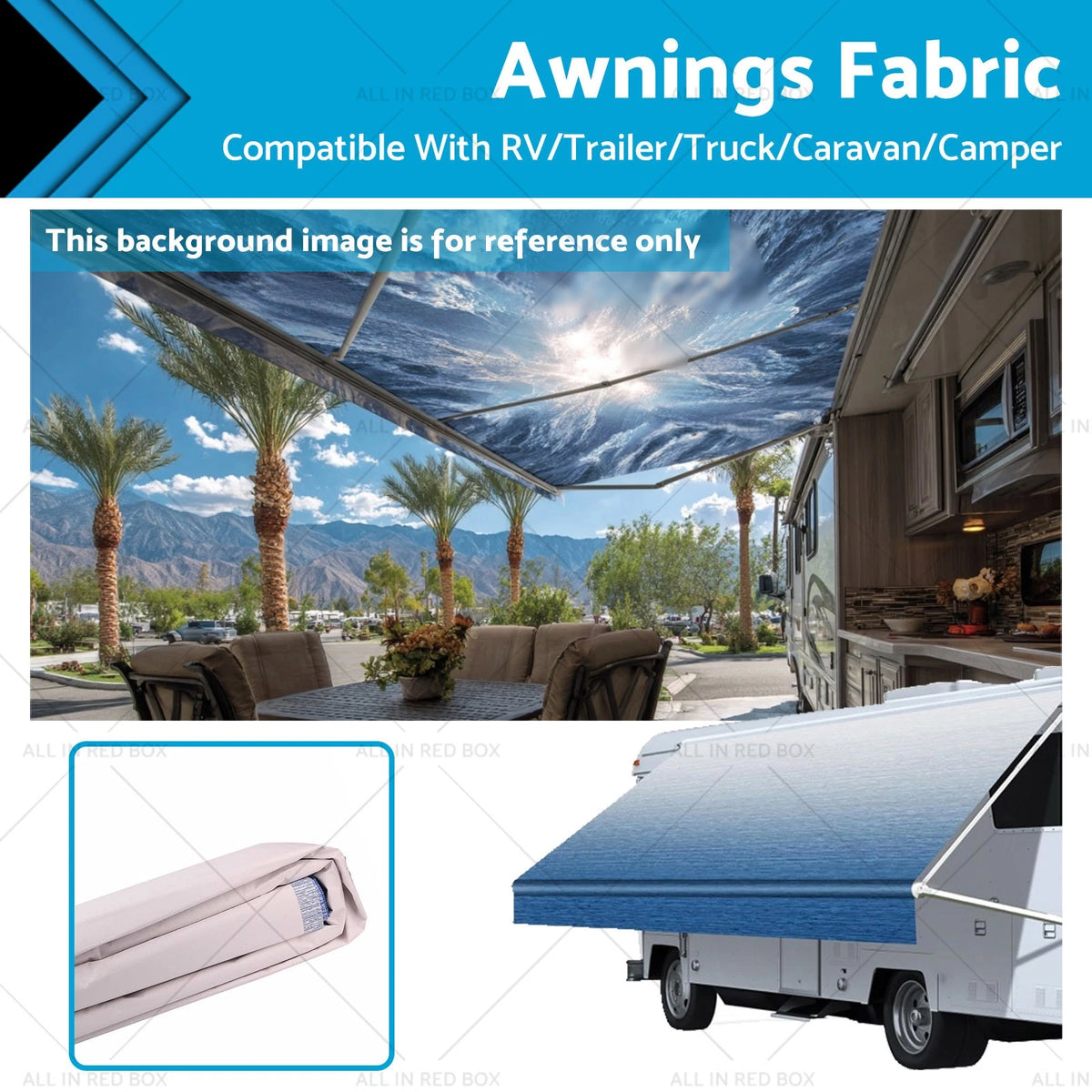 Awning Replacement Fabric for RV Trailer Truck Camper (2013–2016)