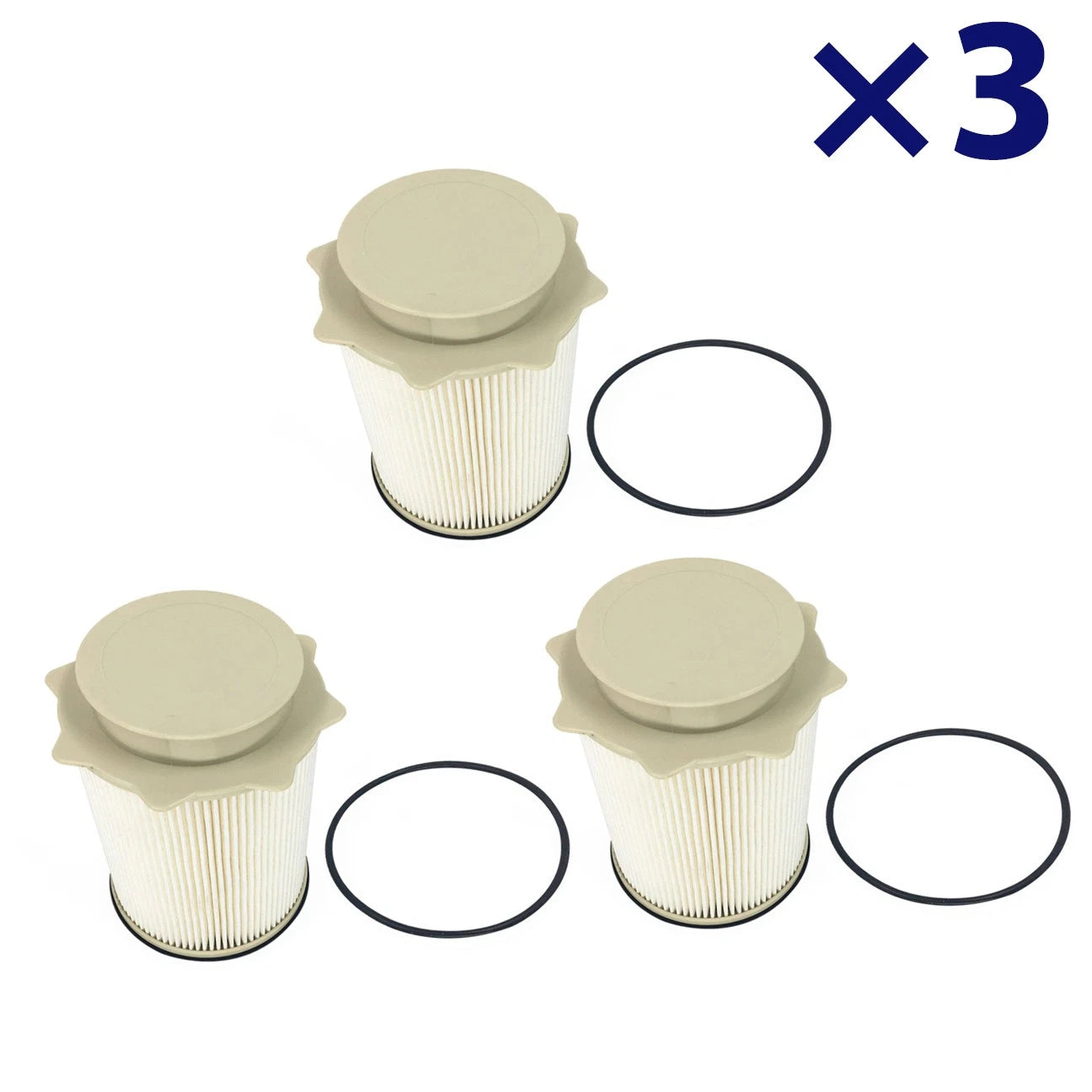3X Diesel Fuel Filters for Dodge Ram Cummins 6.7L (2010–2017)