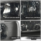Headlights Chrome with Signal Bumper Lamps for Express Savana 1500 2500 3500 (2003–2022)