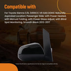 Heated Passenger Side Mirror for Toyota Sienna (2013–2017) 8791008112 Black