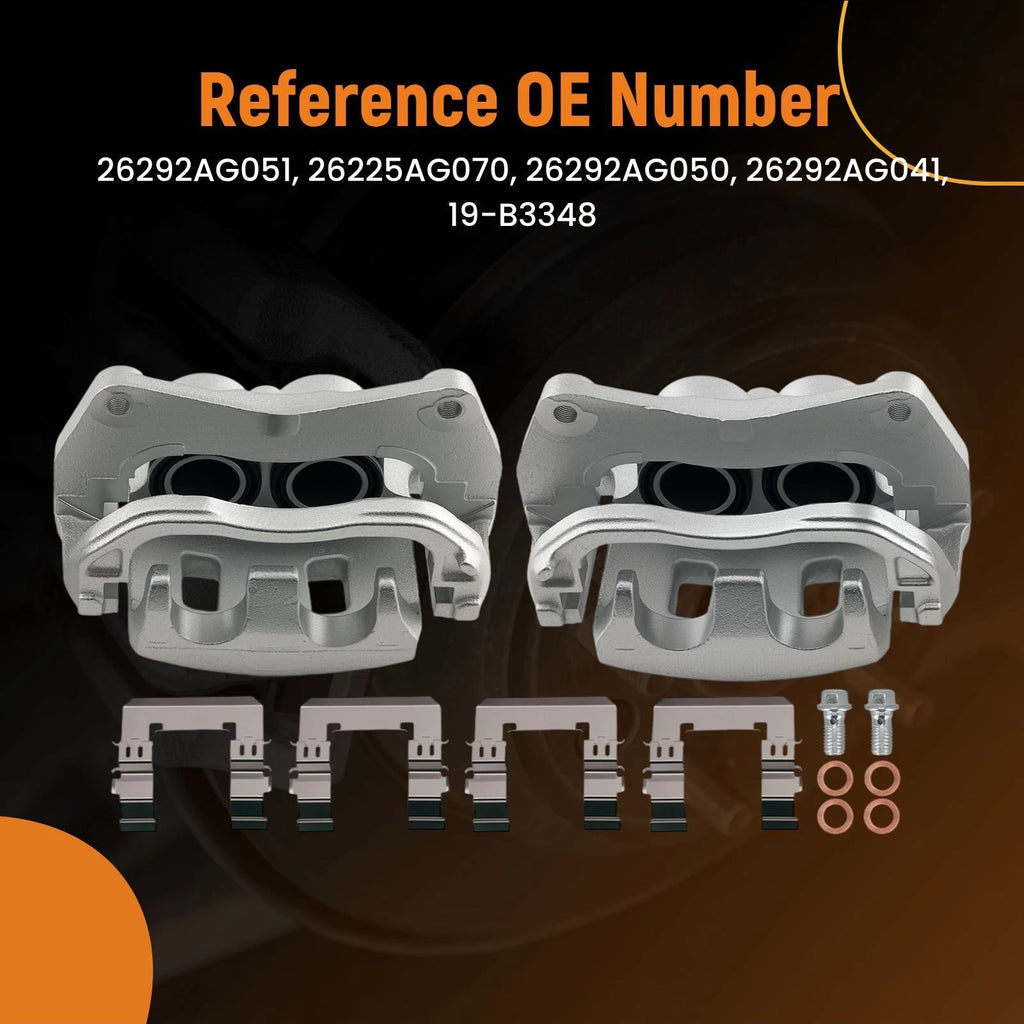 Front Disc Brake Calipers Set w/Bracket for Subaru WRX Tribeca Outback Forester (2002–2020)