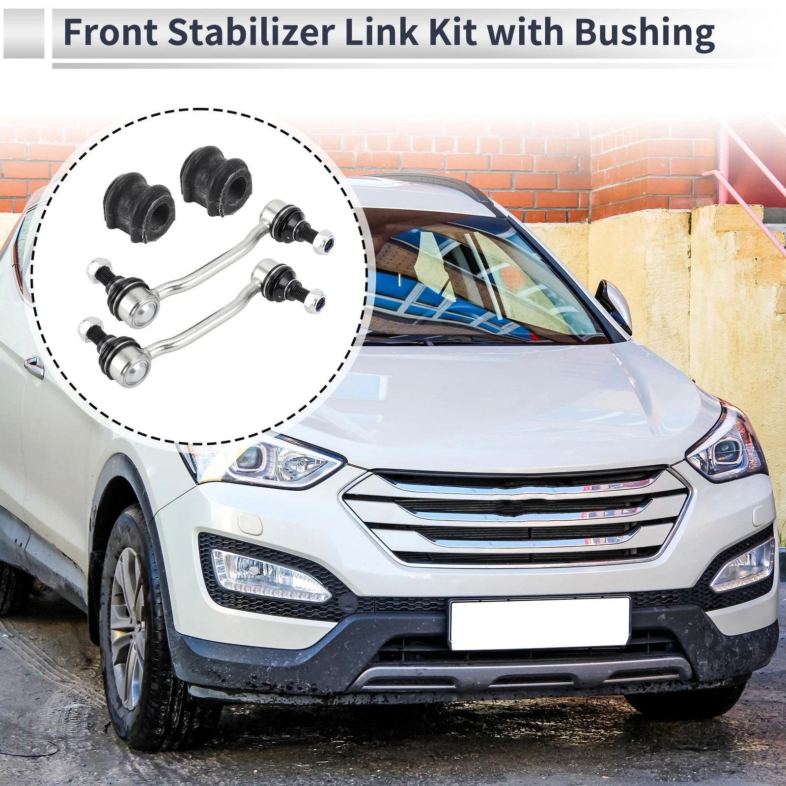 Front Stabilizer Bar Links Set of 2 with Bushings for Hyundai Sonata (2009–2010) No.K80949