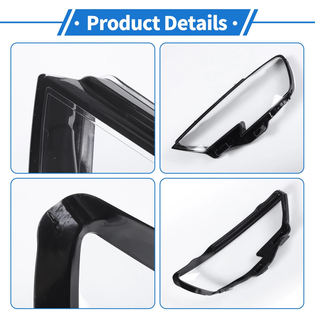 1 Pc Headlight Lens Cover for Audi A3 (2016–2020) Black