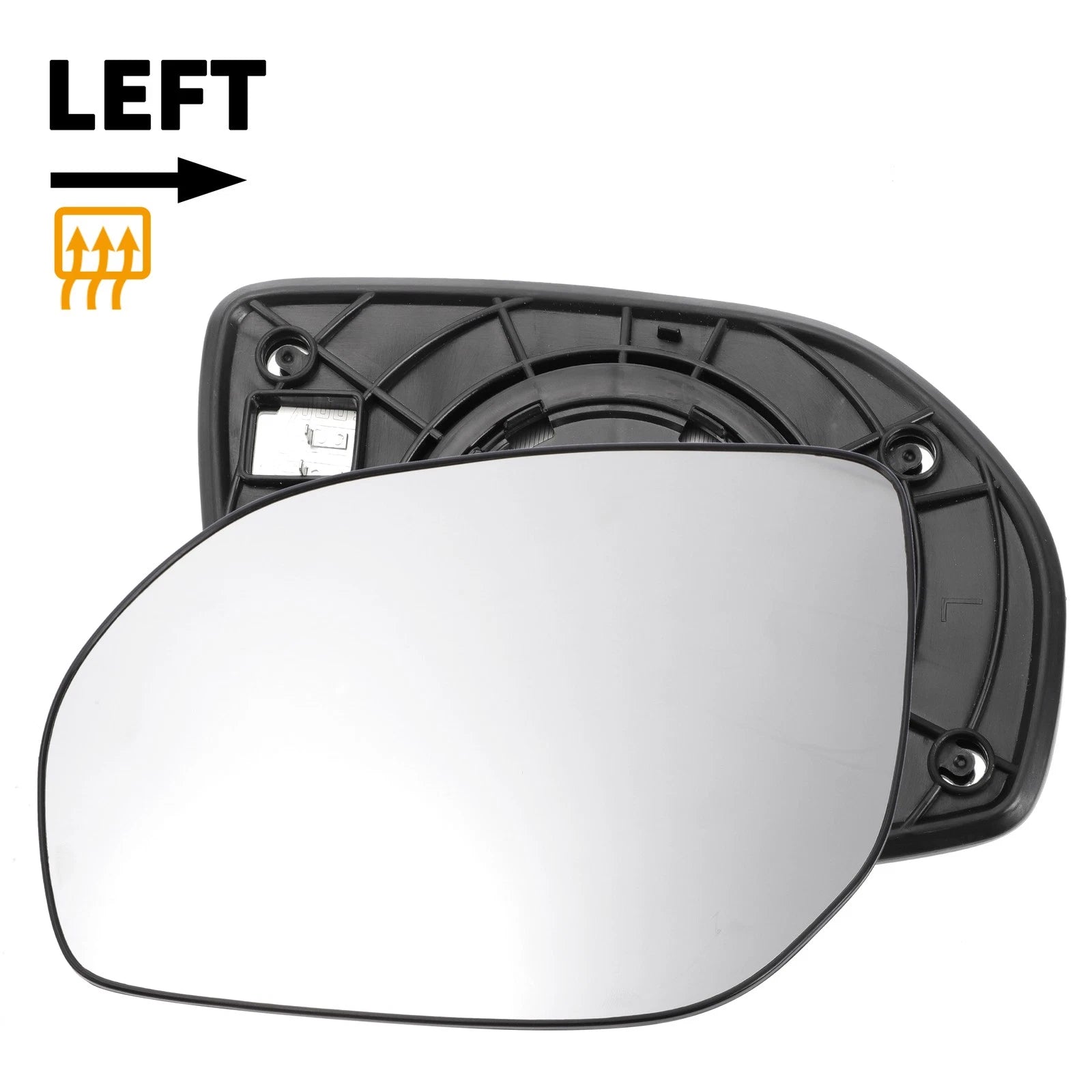 Heated Left Side White Mirror Glass for Hyundai Santa Fe (2013–2016)