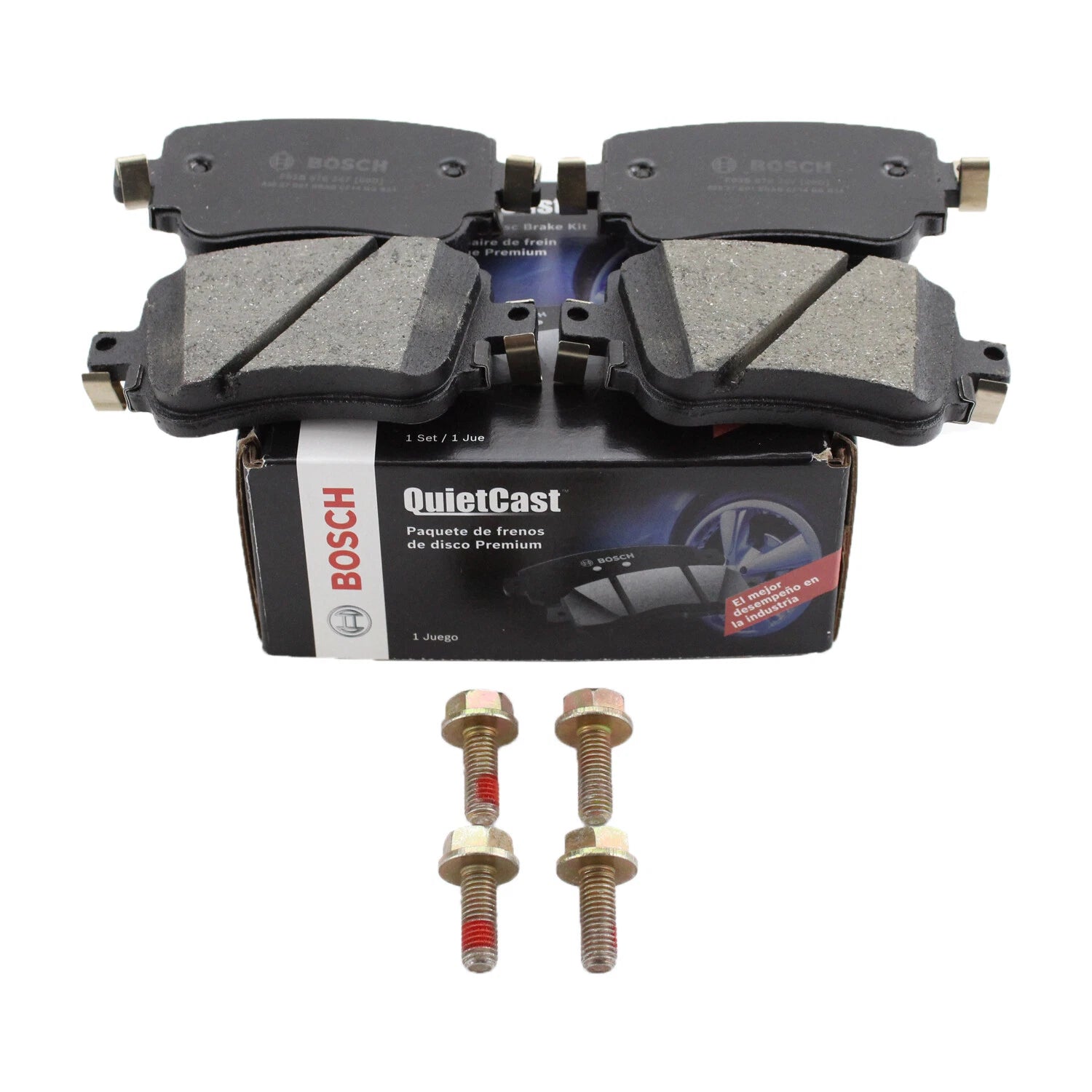 Bosch QuietCast Rear Ceramic Brake Pads for Audi Q3 (2015–2020), VW Golf (2015–2020), Alltrack (2017–2019), GTI (2015–2020), Passat (2016–2020)