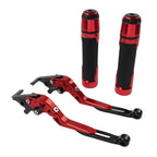 Red Extendable Brake Clutch Levers Grips Set for BMW F650GS (2002-2007)
