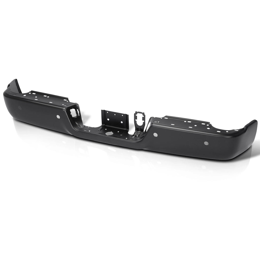 Black Steel Rear Bumper Bar for Ram 2500 3500 (2013–2018) w/Parking Sensor Cutouts
