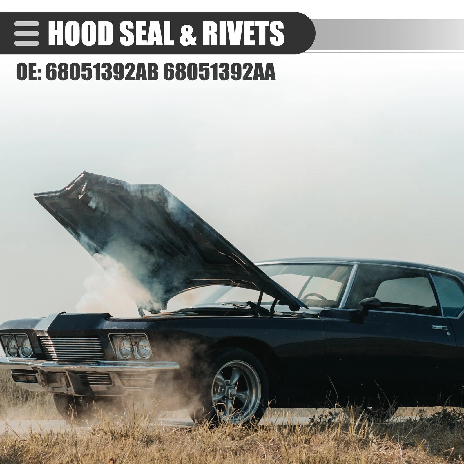 Front Bumper Hood Seal with Rivets 68051392AB for Dodge Challenger (2008–2023)
