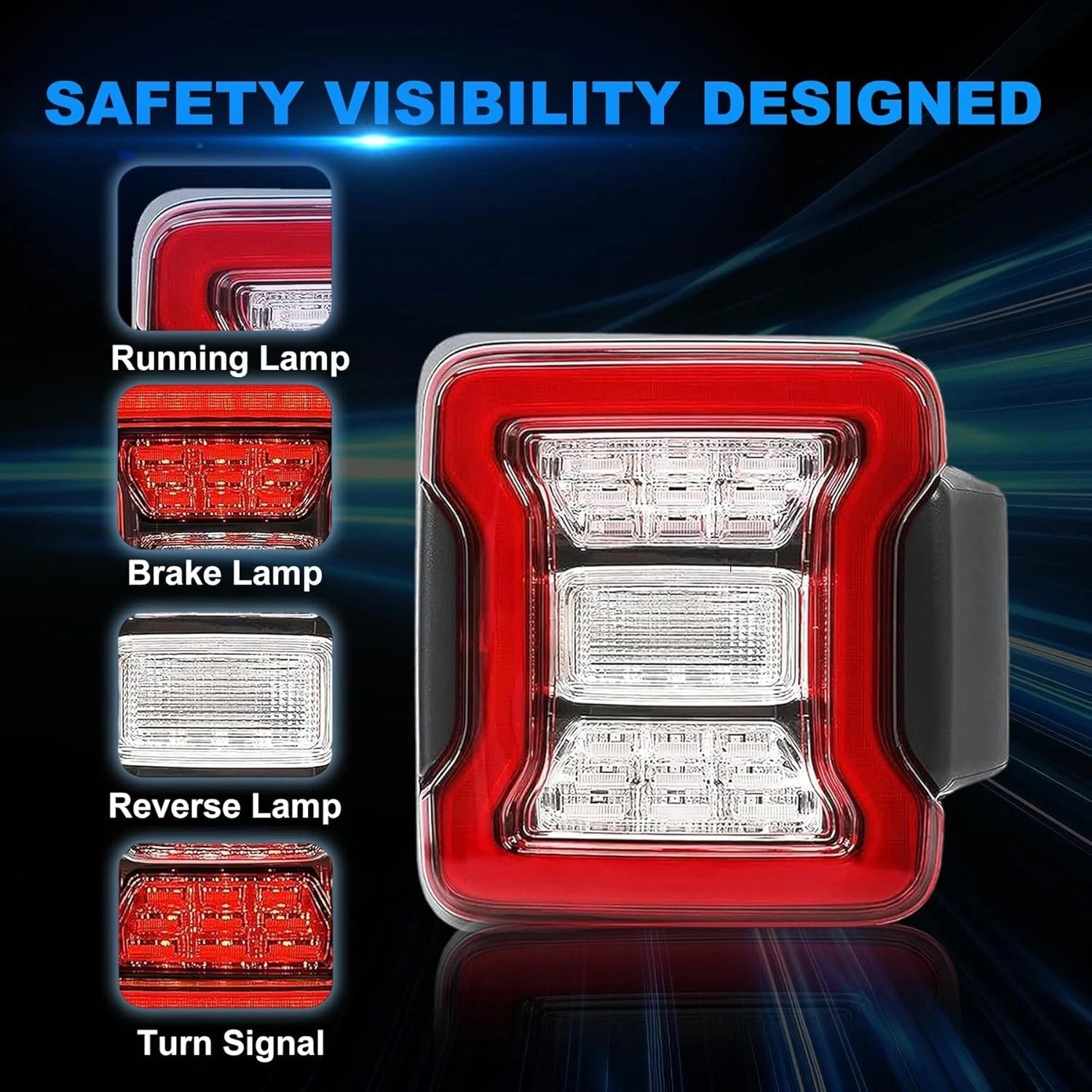 LED Tail Lights for Jeep Wrangler JK JKU (2007–2018) Rear Brake Turn Signal