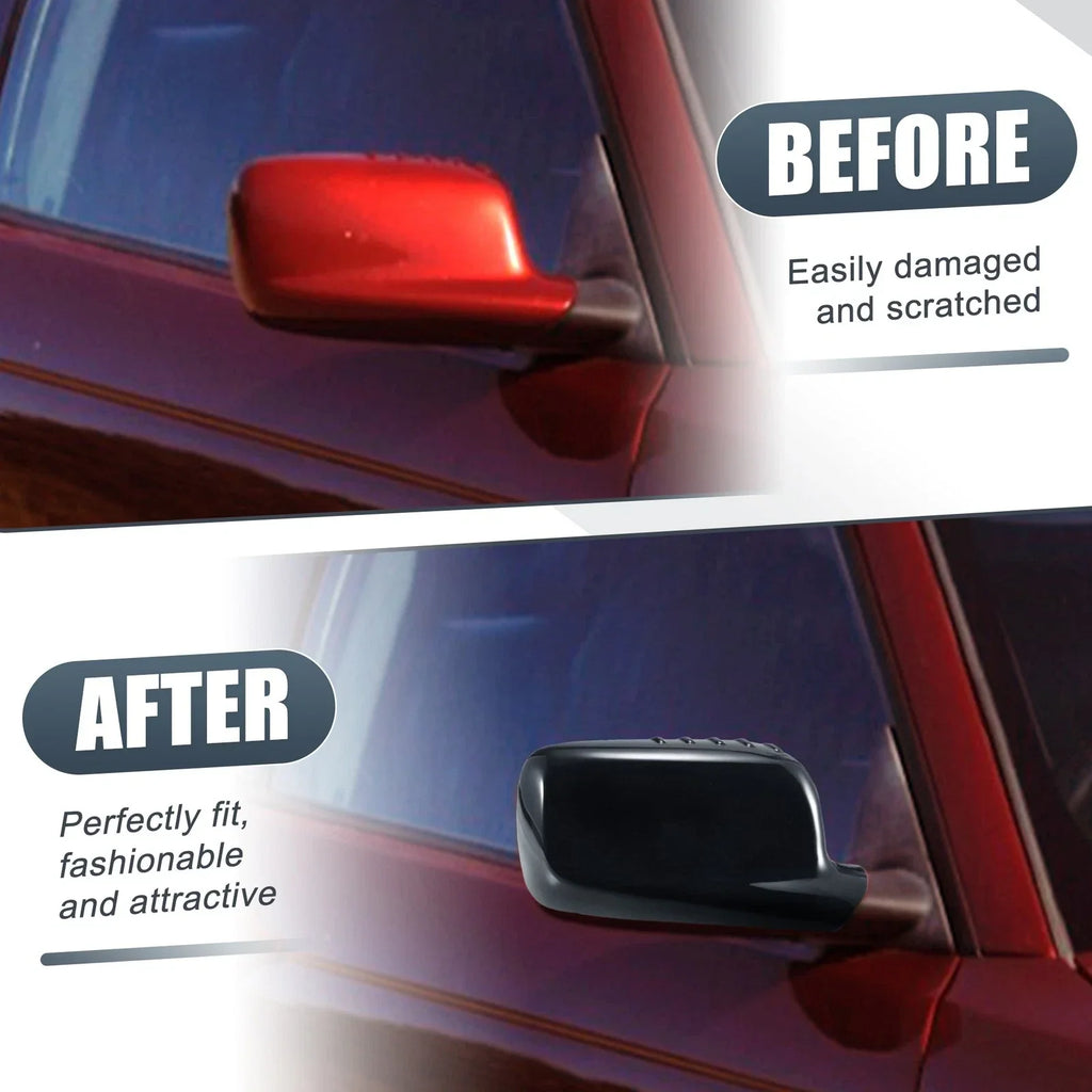 Rearview Mirror Cover Cap Gloss Black for BMW 3 Series E46 7 Series E65