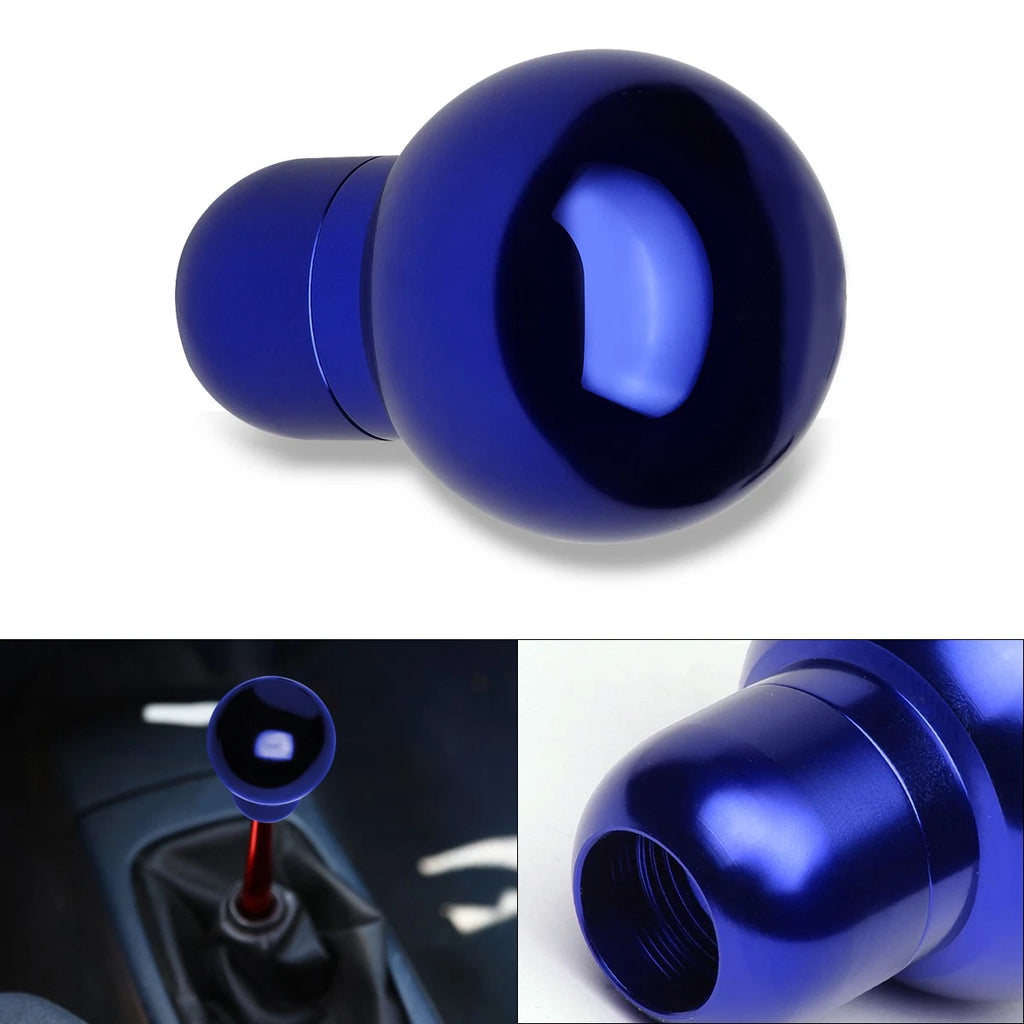 Aluminum Round Ball Style Shift Knob for MT Manual Transmission (70mm, Blue)