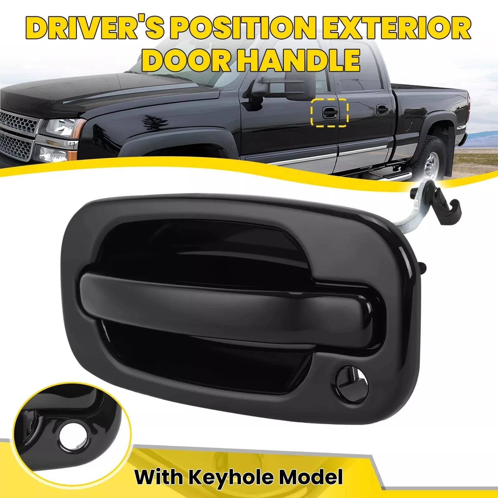 Front Driver Side Door Handle for Chevrolet Silverado 1500/GMC Sierra (1999–2006)