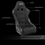 NRG Innovations FRP-311 Black Woven Fixed Back Bucket Racing Seat for Universal (2010–2023)