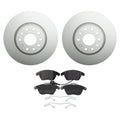Hella Front Rotors & TRW Pro Low-Met Disc Brake Pads Kit for Audi A3 TT Quattro Eos GTI (2006–2013)
