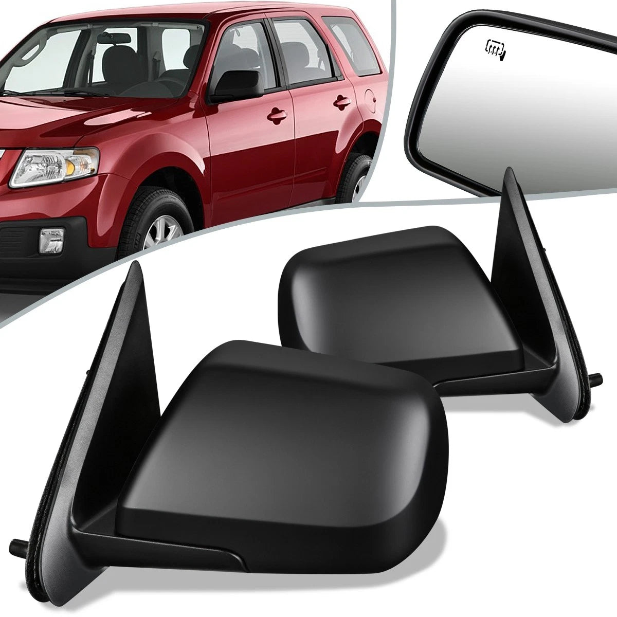 Pair of Powered Heated Side Door Mirrors for Mazda Tribute (2009–2011) MA1320164 MA1321164