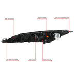 Right Headlight Lamp for Nissan Rogue (2021–2023) - Black Housing, Amber Corner