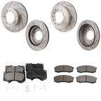 Disc Brake & Pad Kit for Toyota 4Runner (2003–2009) Cross-drilled Slotted