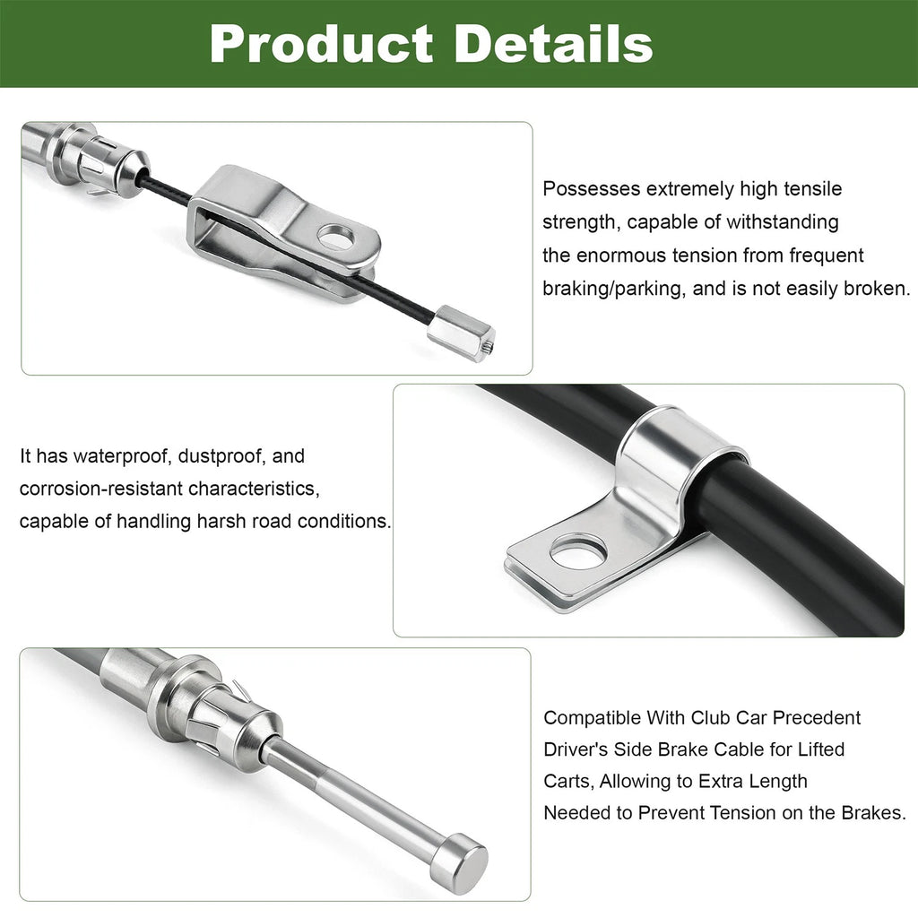Driver's Side Brake Cable for Club Car Precedent (39")