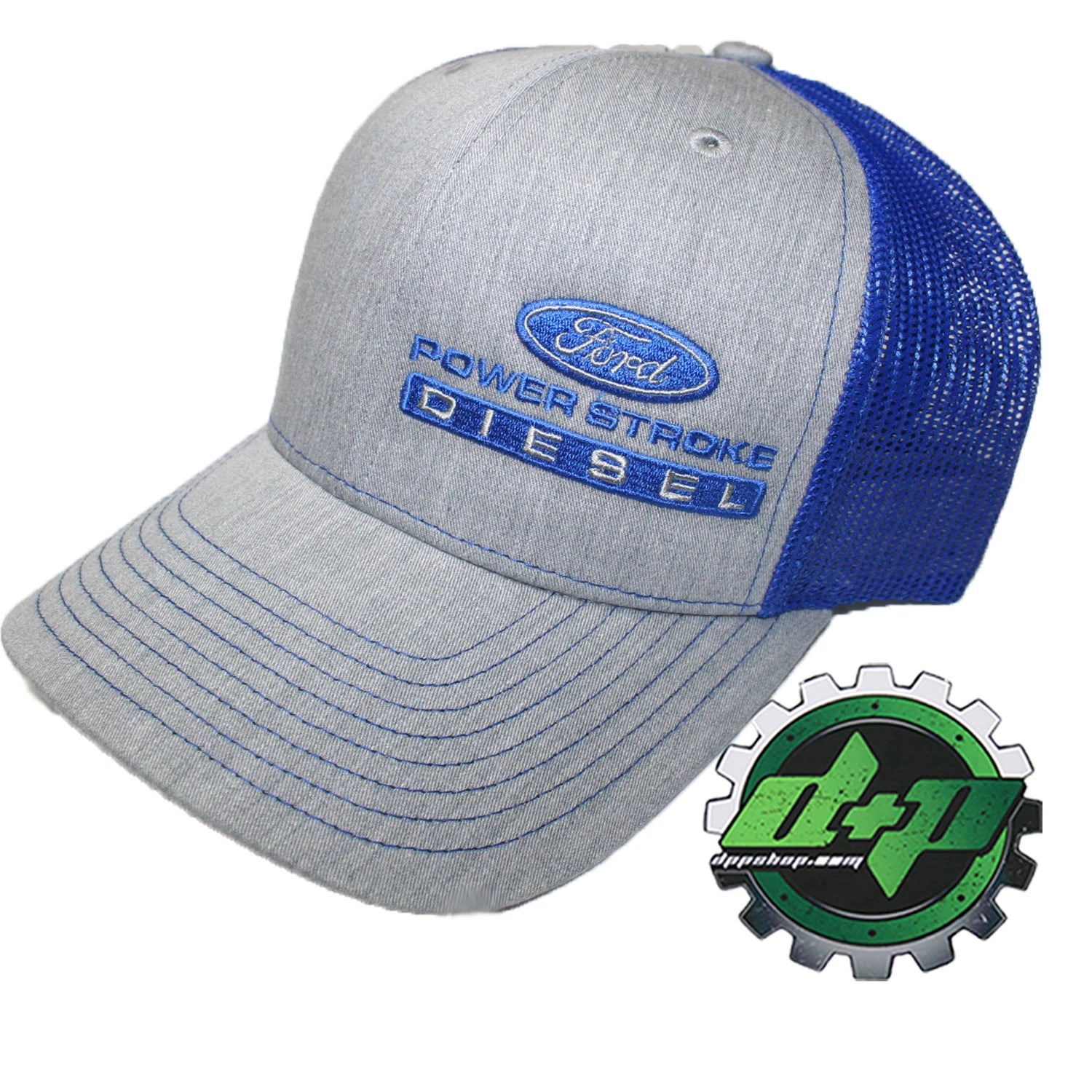 Richardson 112 Gray Denim Blue Mesh Hat for Ford Powerstroke Truck
